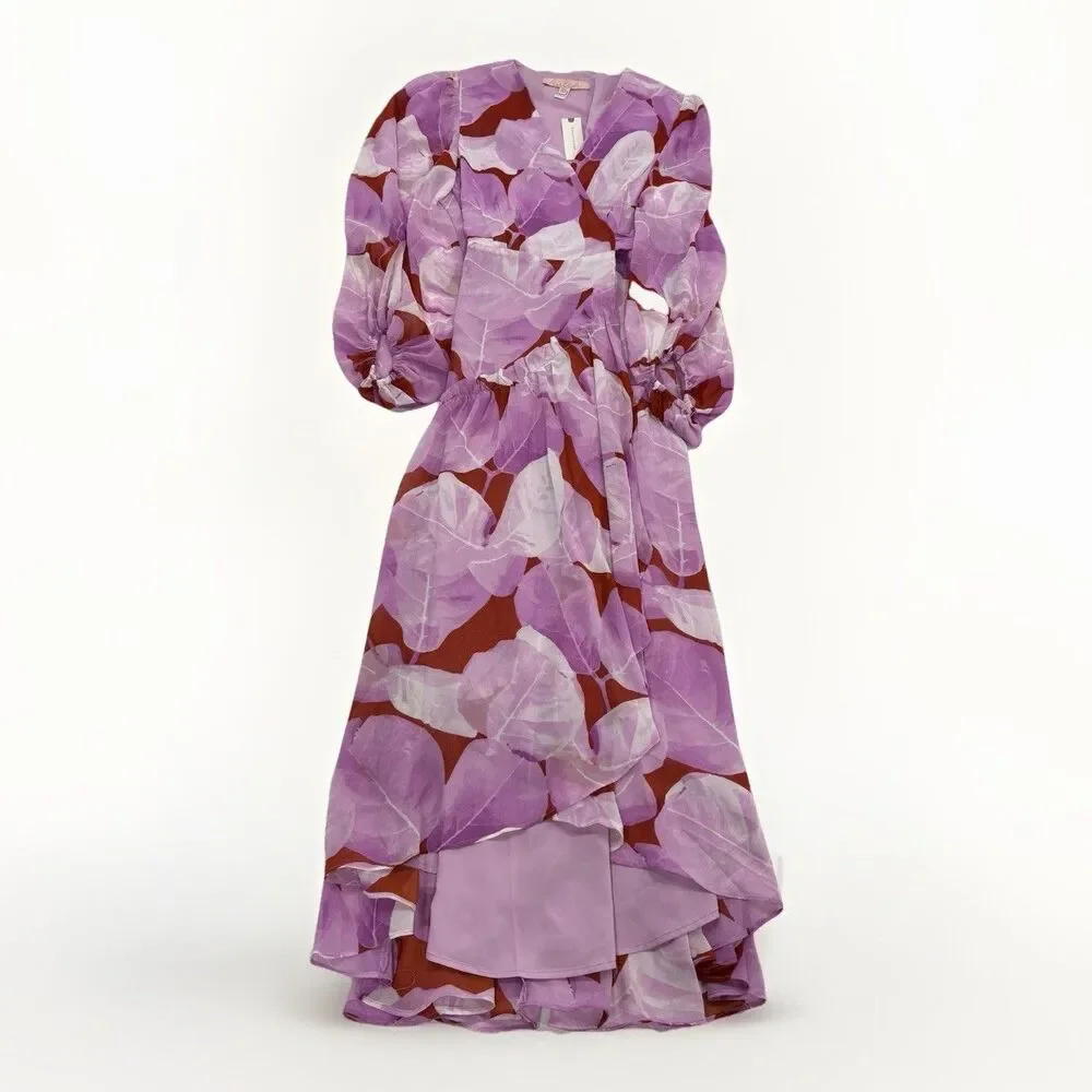 Hutch Dress Size XS Geo Wrap Maxi Dress NWT Pink Flowy Summer Anthropologie - Picture 3 of 10
